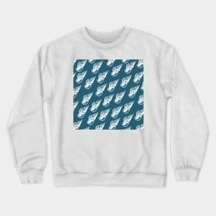 tulip shell aloha print pattern blue teal and white Crewneck Sweatshirt